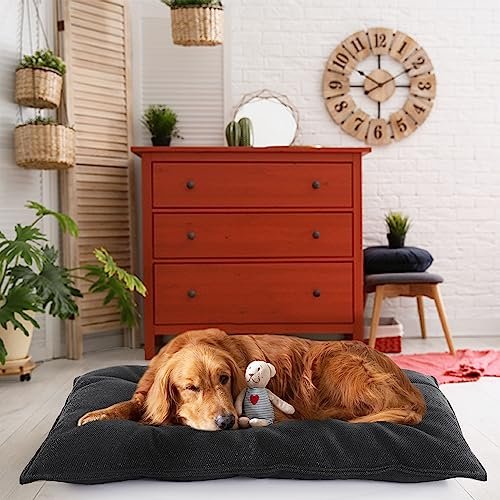 MABOZOO Chew-Proof Dog Bed - Durable, Washable Crate Pad (M, Black) - Image 5