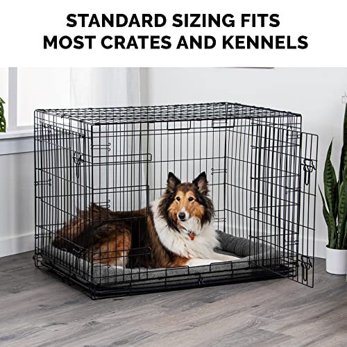 "Gray Sherpa Fleece Dog & Cat Crate Pad, Extra Small, Washable Bolster Bed" - Image 8