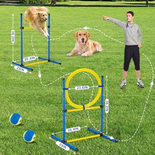 Dog Agility Training Set: Hurdles, Jump Ring, Balls & Bag for Indoor/Outdoor - Image 8