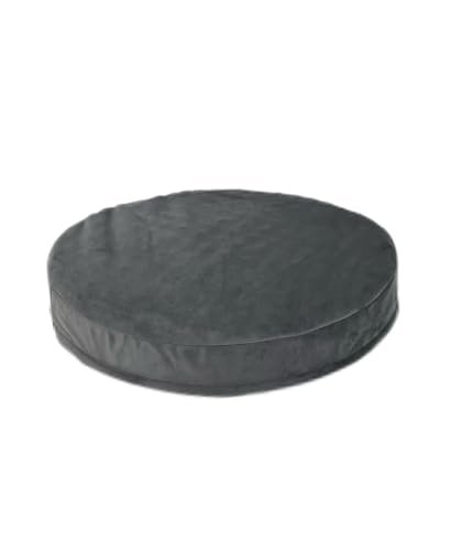 EechicSpace Waterproof Round Dog Bed with Washable Removable Cover & Liner Grey Velvet Orthopedic Foam Pad 36 Inch