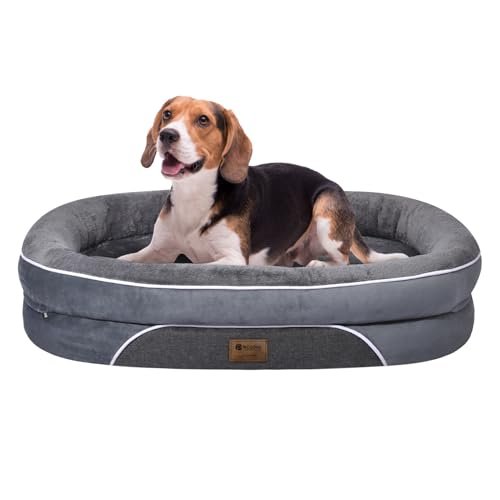 Orthopedic Waterproof Large Dog Bed: Washable Dog Bed with Bolsters - Removable Orthopedic for Medium L XL Large Sized - Non-Slip