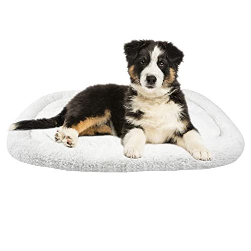 Super Soft Sherpa Dog Crate Bed, 24x18, Cozy Pet Cushion White - Image 5