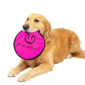 Hyper Pet Flippy Flopper Dog Frisbee Interactive Dog Toys [Flying Disc Dog Fetch Toy – Floats in Water & Safe on Teeth] (Colors Will Vary), Multicolor, 9"