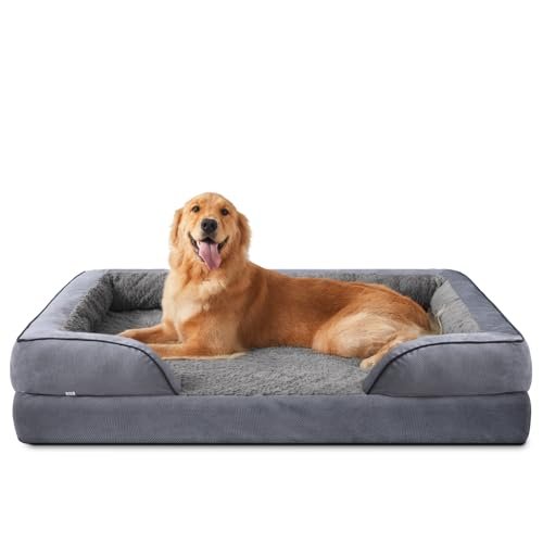 INVENHO Orthopedic Dog Beds Large Sized Dog, XL Washable Dog Sofa Bed Large, Egg-Crate Foam Dog Couch Bed with Washable Removable Cover, Waterproof Lining and Nonskid Bottom