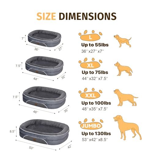 Orthopedic Waterproof Dog Bed - Washable Bolster Bed for Large Dogs - Image 4