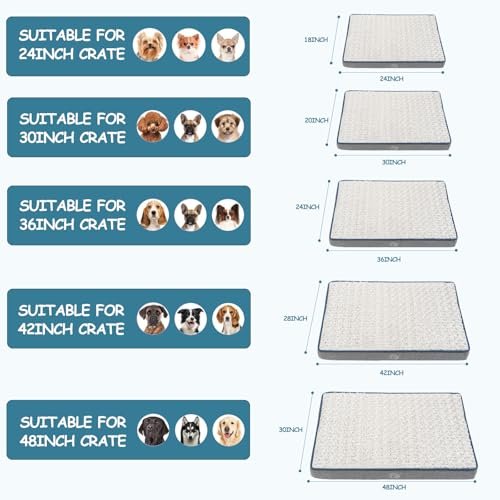 EMPSIGN Reversible Dog Crate Bed Pad with Washable Cover, Grey - Image 2