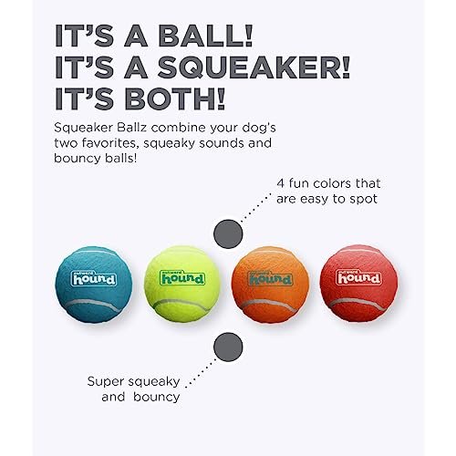 Outward Hound Medium Squeaker Ballz Dog Toys 4-Pack – Bouncy & Durable - Image 2