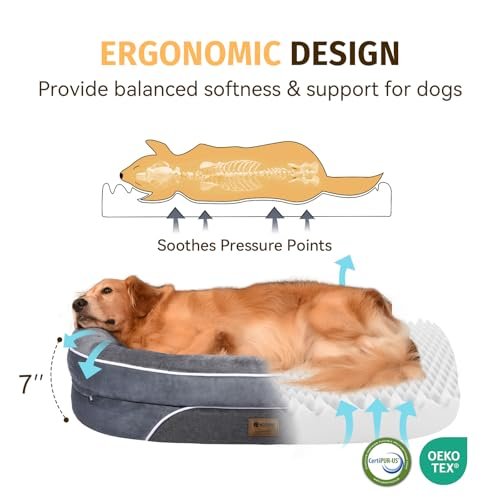 Orthopedic Waterproof Dog Bed - Washable Bolster Bed for Large Dogs - Image 2