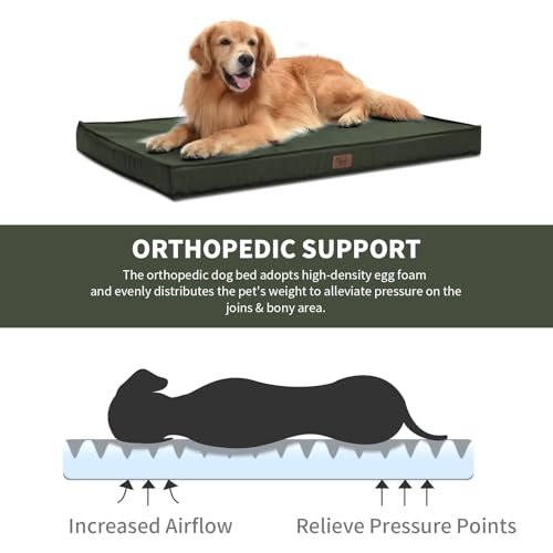 Outdoor Waterproof Orthopedic Dog Bed - Large, Cooling, Washable Cover - Image 2