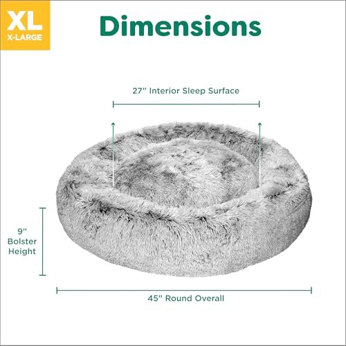 Furhaven Jumbo 45" Calming Donut Dog Bed, Washable Cover, Mist Gray - Image 3