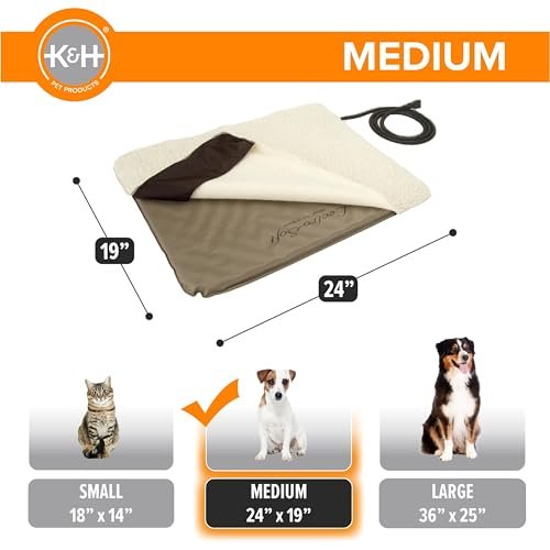 Heated Orthopedic Outdoor Pet Bed – Electric, Soft & Weatherproof, Medium - Image 4