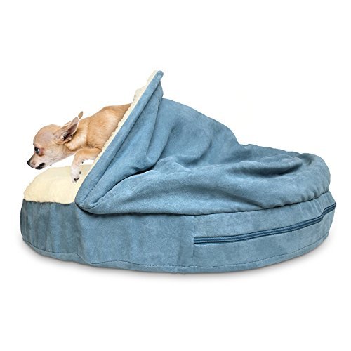 Orthopedic Donut Dog Bed for Small Dogs, Washable Cover, 26-Inch Blue - Image 6