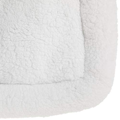 Super Soft Sherpa Dog Crate Bed, 24x18, Cozy Pet Cushion White - Image 3