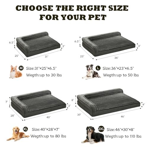 Orthopedic Waterproof Dog Bed with Bolster, Washable Cover, Gray 36" - Image 5