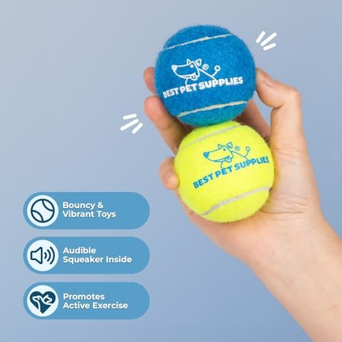 Durable Squeaky Tennis Balls for Dogs - 4-Pack Interactive Fetch Toys - Image 3