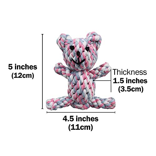 SunGrow Teddy Bear Dog Rope Toy – Teething, Tug, & Teeth Cleaning Fun! - Image 7