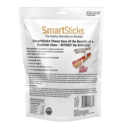 SmartBones SmartSticks Peanut Butter Dog Chews, Rawhide-Free, 12 Ct - Image 5