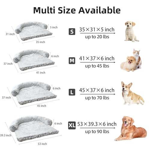 Calming Plush Dog Bed - Washable Furniture Protector for Pets - Image 2