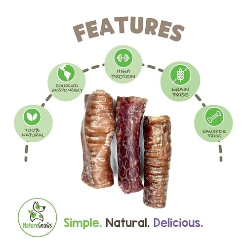 Nature Gnaws Beef Trachea Chews for Dogs - Long-Lasting Rawhide-Free Treats - Image 2