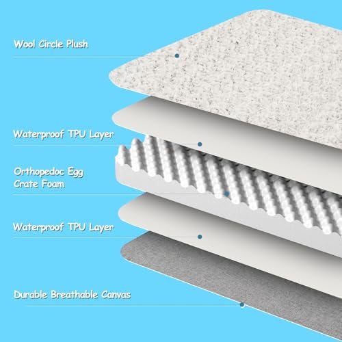 EMPSIGN Reversible Dog Crate Bed Pad with Washable Cover, Grey - Image 5