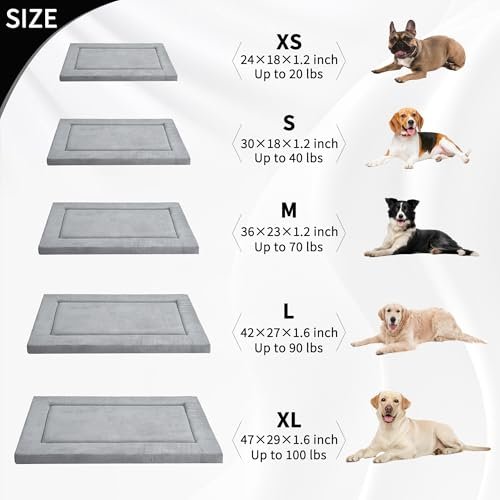 Orthopedic Dog Crate Bed: Comfy Foam Mat for Large, Medium & Small Dogs, Grey - Image 5