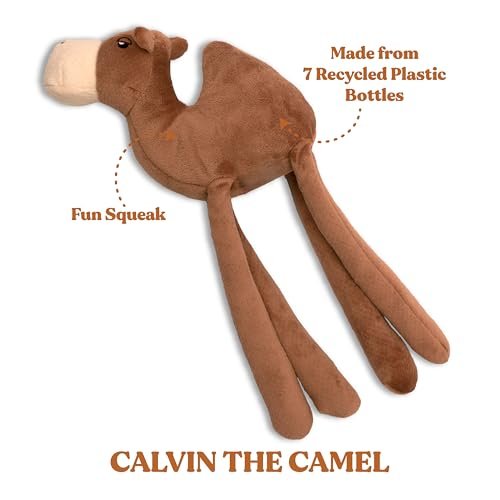 Jumbo Calvin the Camel Dog Toy - Durable, Eco-Friendly & Recycled Plush - Image 2