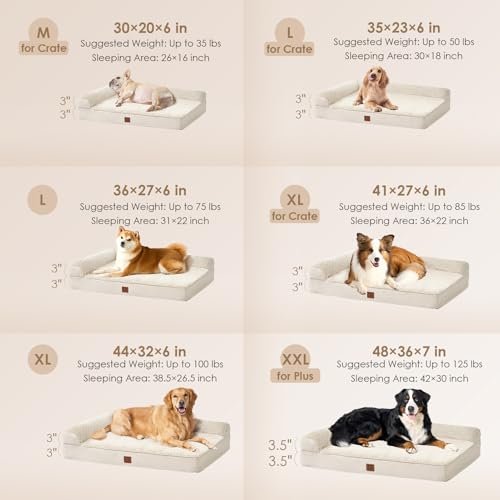 EHEYCIGA Orthopedic Memory Foam Dog Bed, Waterproof & Washable, Large - Image 2