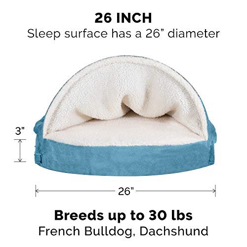 Orthopedic Donut Dog Bed for Small Dogs, Washable Cover, 26-Inch Blue - Image 3