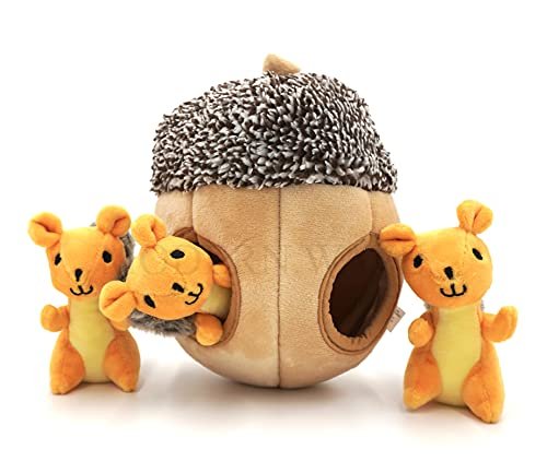Interactive Squirrel Puzzle Toy for Dogs - Plush, Squeaky & Fun - Image 4