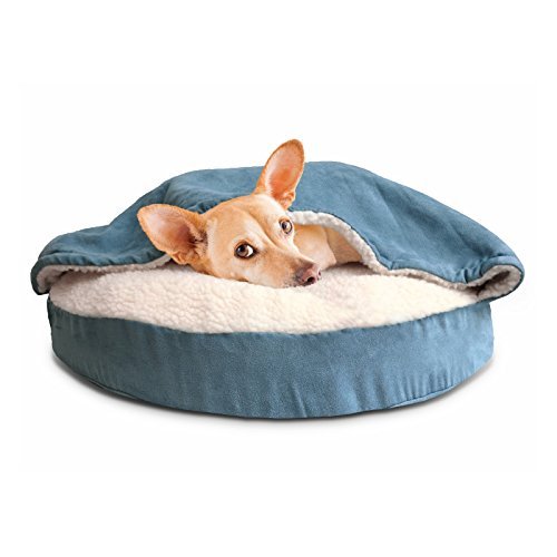 Orthopedic Donut Dog Bed for Small Dogs, Washable Cover, 26-Inch Blue - Image 5