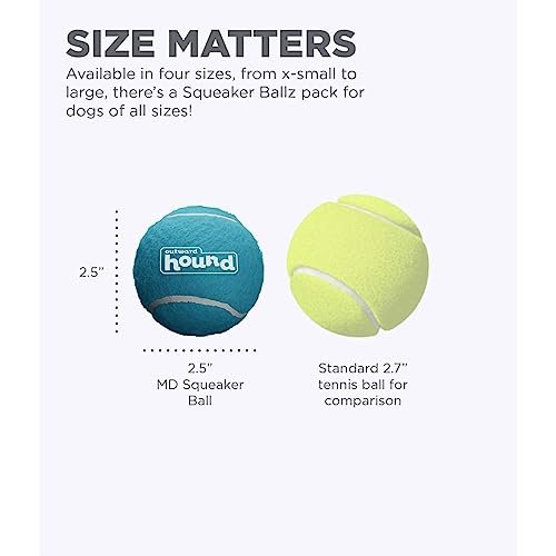 Outward Hound Medium Squeaker Ballz Dog Toys 4-Pack – Bouncy & Durable - Image 3