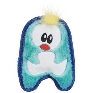 Outward Hound Durablez Tough Plush Squeaky Dog Toy, Penguin, Blue, XS