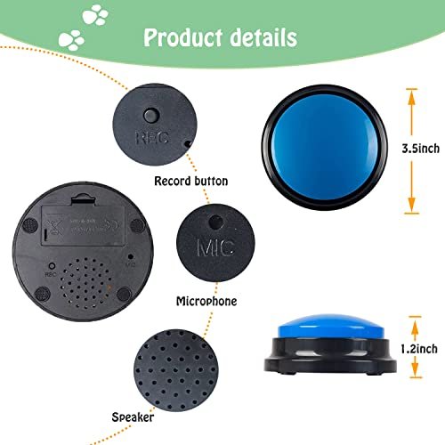 Talking Pet Button with Voice Recording – 30s Training Buzzer, 4-Pack - Image 4
