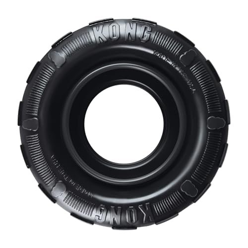 KONG Extreme Tires - KONG's Most Durable Natural Rubber Chew & Fetch Toy - Treat Dispenser Dog Tire Toy - Pet Supplies for Outdoor & Indoor Play - For Medium/Large Dogs