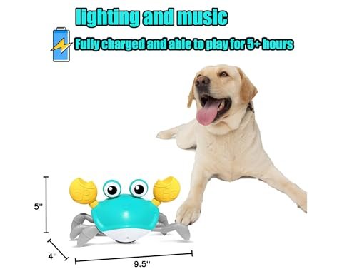 Interactive Crawling Crab Dog Toy with Lights, Music & Obstacle Avoidance - Image 7