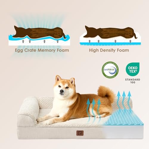 EHEYCIGA Orthopedic Memory Foam Dog Bed, Waterproof & Washable, Large - Image 4