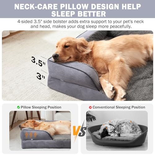 INVENHO Orthopedic XL Dog Bed - Washable Foam Sofa with Waterproof Cover - Image 5