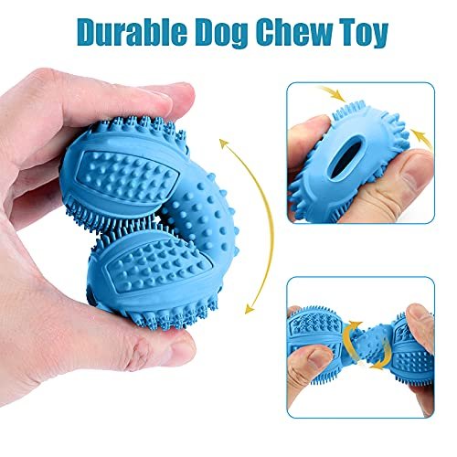LUKITO Tough Dog Chew Toys 3-Pack for Aggressive Chewers, Natural Rubber - Image 3