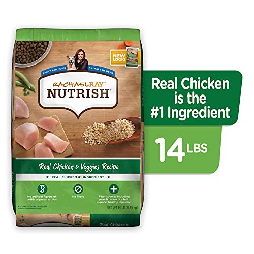 Rachael Ray Nutrish Premium Natural Dry Dog Food, Real Chicken & Veggies Recipe, 14 Pounds