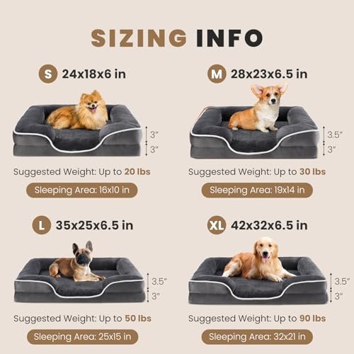 Orthopedic Memory Foam Dog Bed for Medium Pets, Washable & Waterproof - Image 7