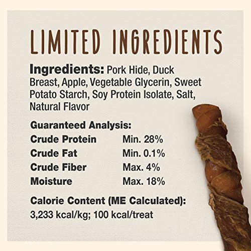 Cadet Triple Chews Dog Treats – Pork Hide, Apple & Duck, 6 Ct - Image 3