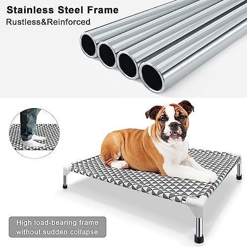 Kuntrust Elevated Outdoor Dog Bed, Breathable Cotton, Non-Slip, 70lbs - Image 7