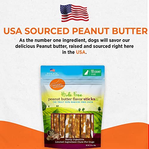 Canine Naturals Rawhide-Free Peanut Butter Dog Chews, 10 Pack, 5" - Image 8