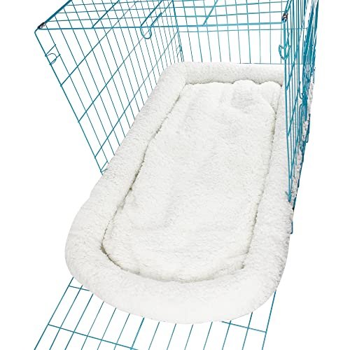 Super Soft Sherpa Dog Crate Bed, 24x18, Cozy Pet Cushion White - Image 10