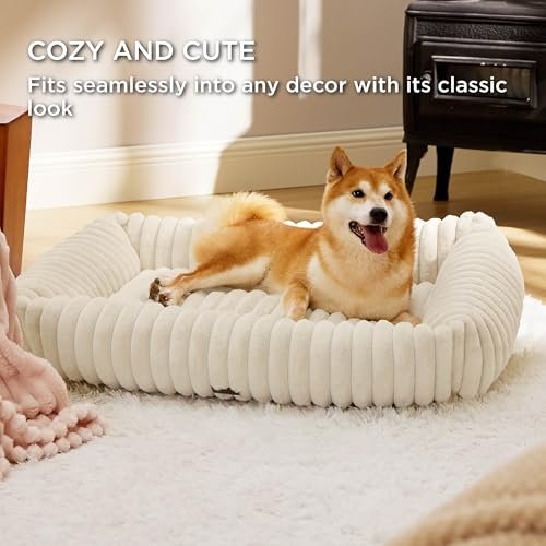 Bedsure Orthopedic Dog Bed for Large Dogs - Washable, Fleece, 36"x27" - Image 4