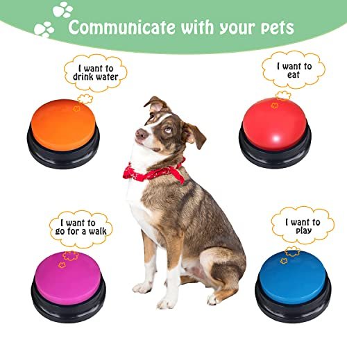 Talking Pet Button with Voice Recording – 30s Training Buzzer, 4-Pack - Image 2