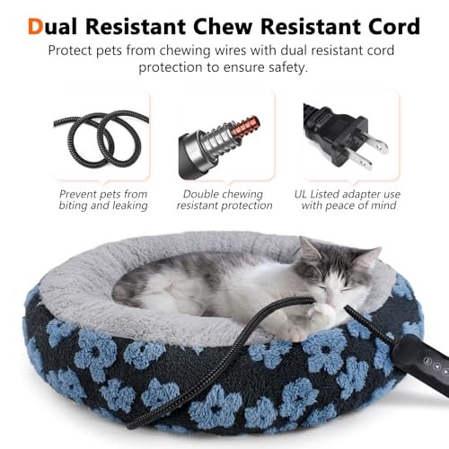 INVENHO Heated Cat Bed - Cozy Donut Warmer with Timer & Temp Control - Image 3