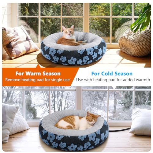 INVENHO Heated Cat Bed - Cozy Donut Warmer with Timer & Temp Control - Image 8
