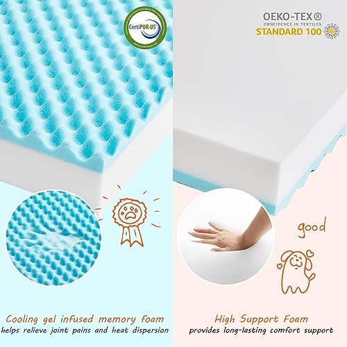 EHEYCIGA Orthopedic Memory Foam Dog Bed, Waterproof & Washable, Grey - Image 3