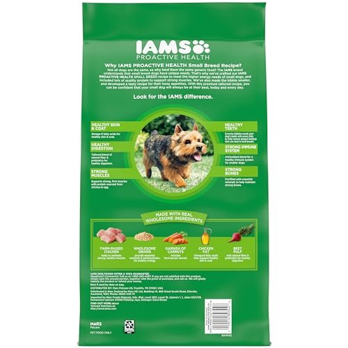 IAMS Small & Toy Breed Adult Dry Dog Food for Small Dogs with Real Chicken, 7 lb. Bag